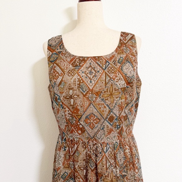 Coldwater Creek Patchwork Print Metallic Accent Maxi Dress - Picture 3 of 9